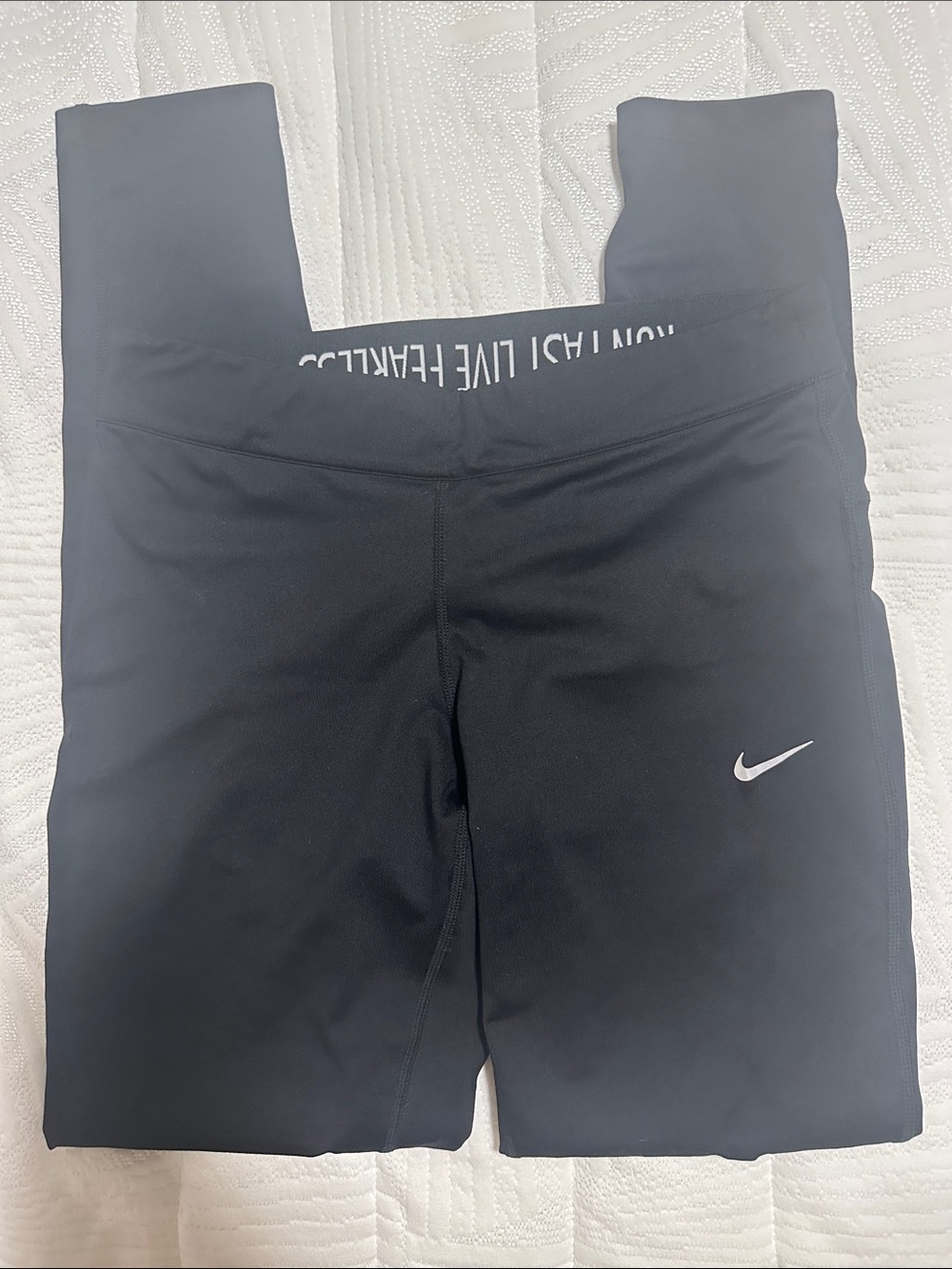 Nike Black Women’s Leggings with Silver Swoosh